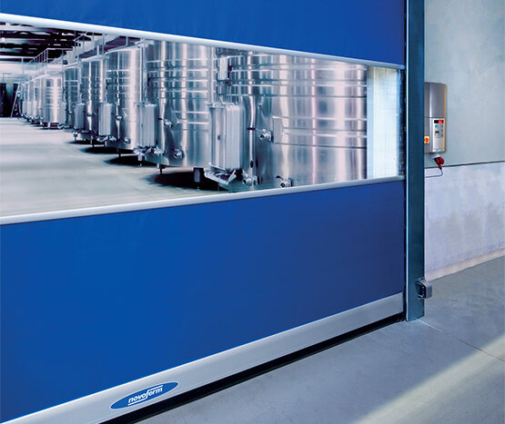 blue rapid roll door for indoor use