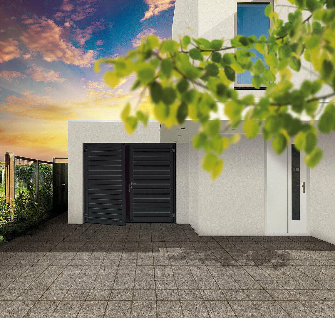 Garagen-Sektionaltor in dark grey