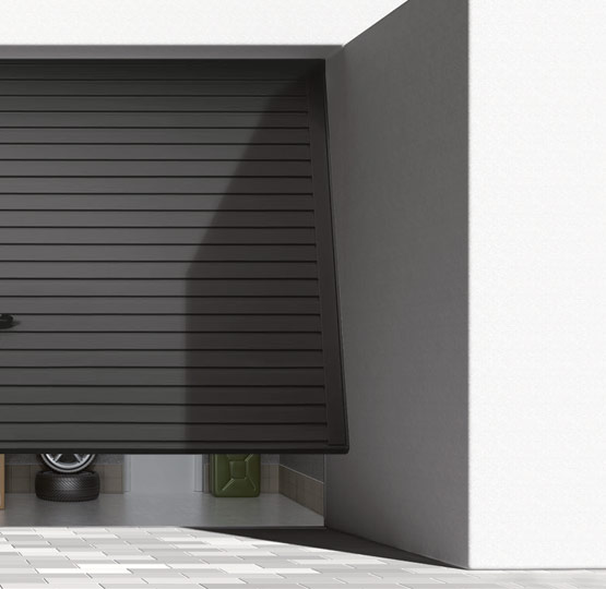 grey up and over garage door 