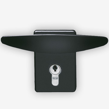 Black coated garage door handle