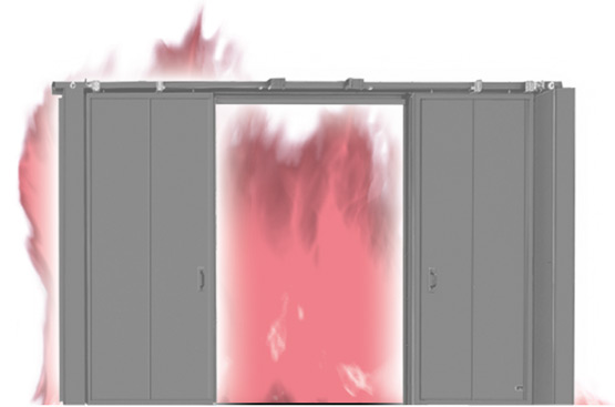 T90 SKE 2 sliding fire door 2 leaf