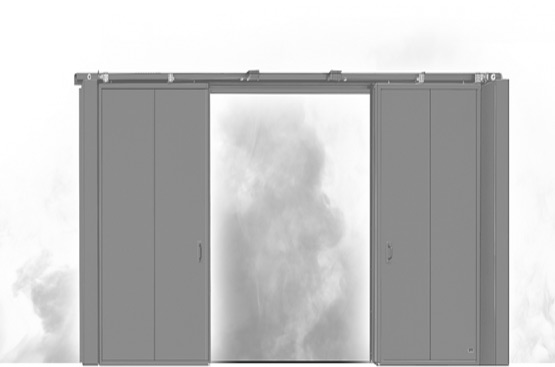 Rd SKE 2 sliding smokeproof door 2 leaf