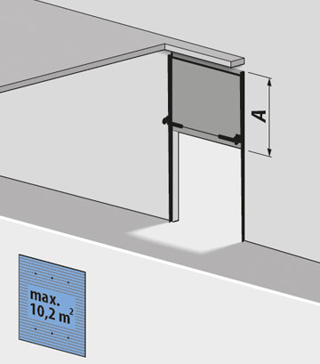 Track system with vertical guide, spring shaft at the base 