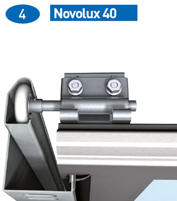 standard corner frame connects the door leaf to the vertical tracks