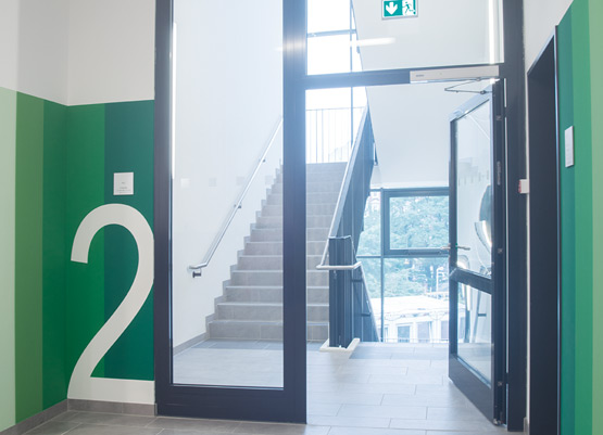 Large-leaf T30-1 RS fire resistant door to the staircase escape route