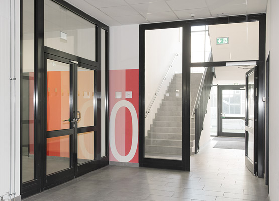 T30 and T90 fire resistant doors for access to the individual fire sections