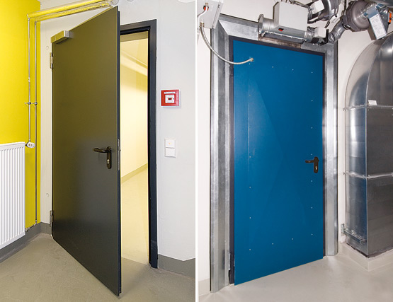 door fitted with stainless steel hinges