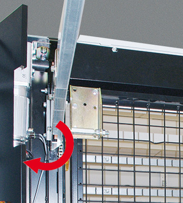 The operator and controller are easy to access when the door is closed
