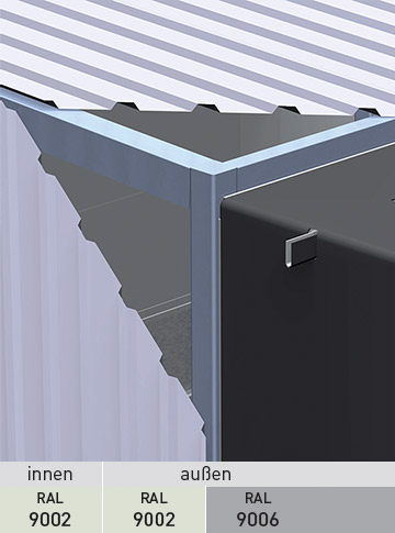steel platform, base coated in RAL colours: